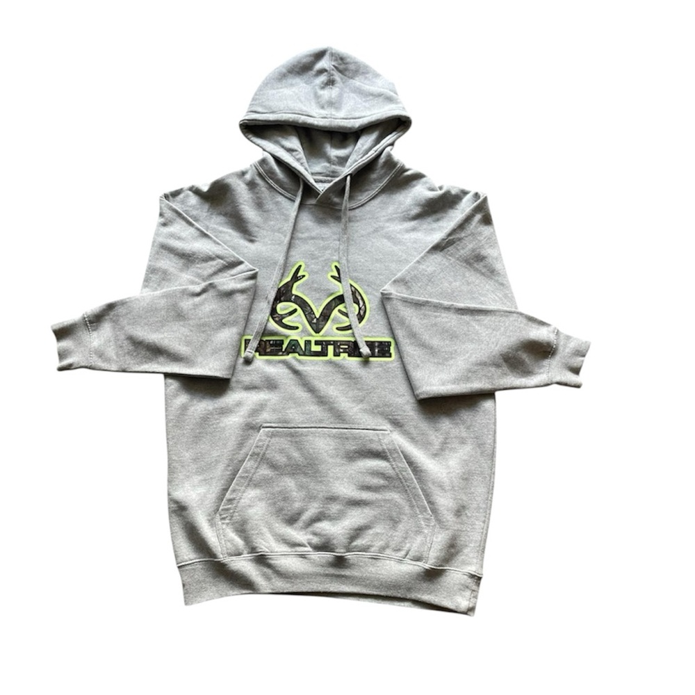 Realtree Gray Sweatshirt Hoodie with Abstract Design